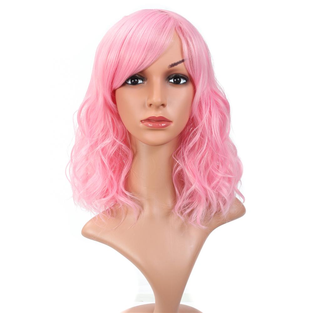MYZYR own brand wig high-quality heat-resistant synthetic wig 16 inches, fluffy wavy bangs wig, noble gold artificial wig