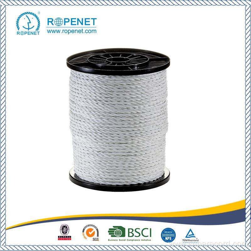 White Color Electric Fence 3 Strands Twisted Rope