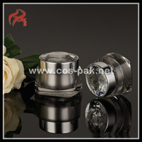 Diamond Acrylic Cream Jar Cosmetic Packaging Jar