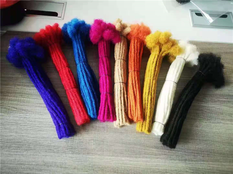 Ombre Color Dreadlocks Human Hair Extensions Natural Hair Dreadlock Puffs  Afro Kinky Hair Bulk Wholesale