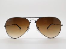 Gunmetal Frame Folding Ray Ban Aviator Shield Sunglasses Brown Glass Lens Rb3479 004/51