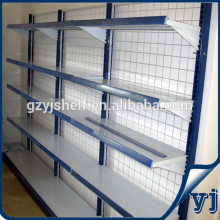 Metal wire mesh grocery shelf/single-side supermarket shelf/ wall standing shelf in retail store