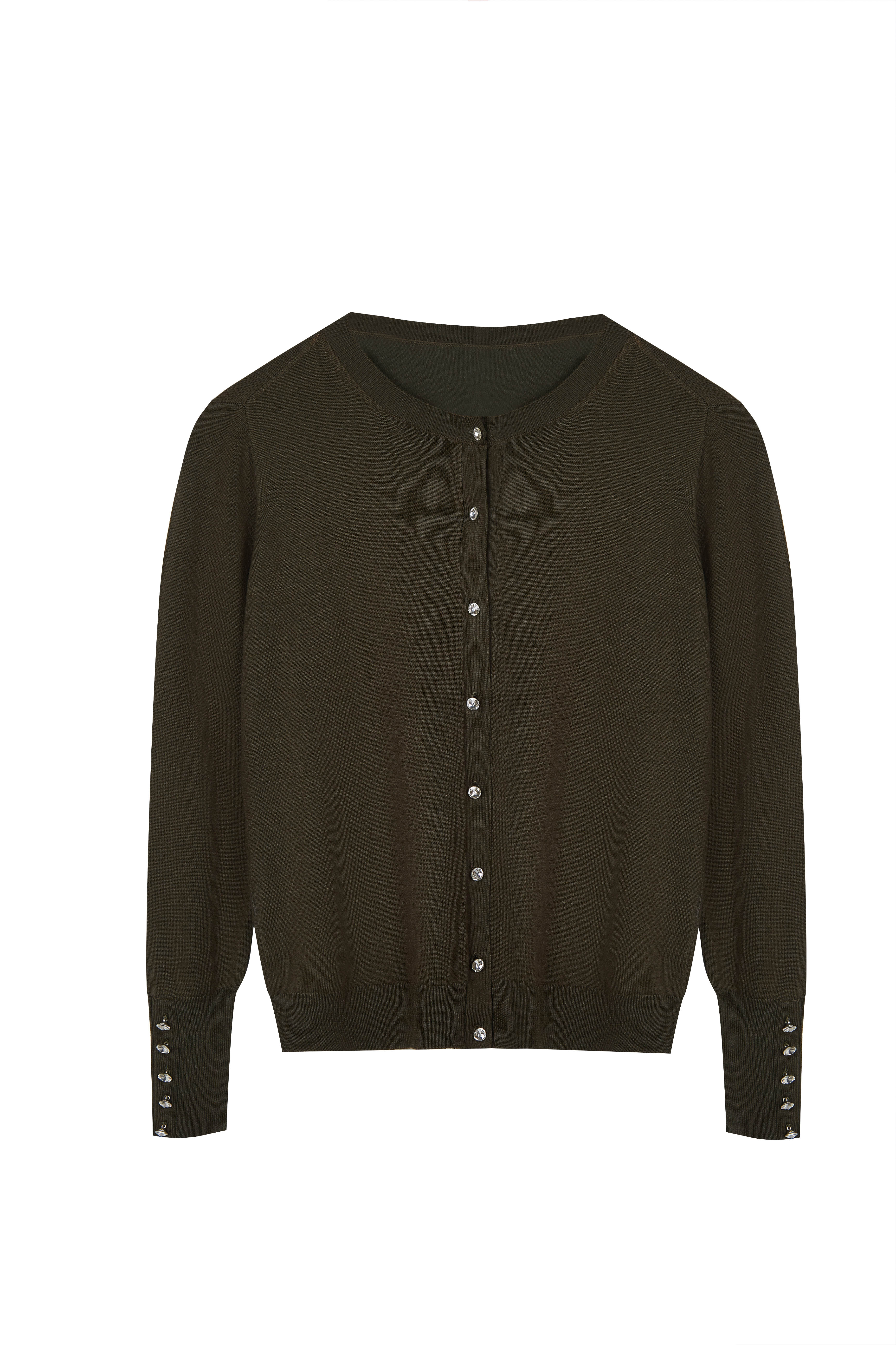 Suéter tipo cárdigan de punto básico con botones para mujer Women's Button Basic Knit Cardigan Sweater