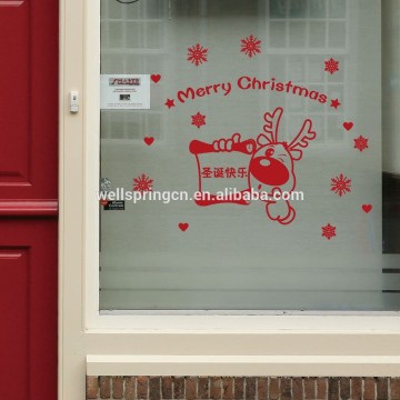 new christmas window decals for holidays in mirror