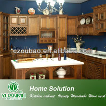 Coffee Glazing Maple Solid Wood Kitchen Cabinet