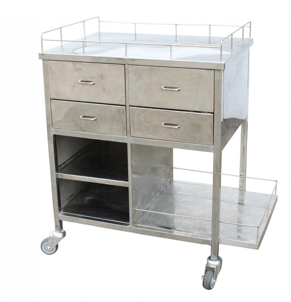 Stainless Steel Medical Trolley Cart With Drawer