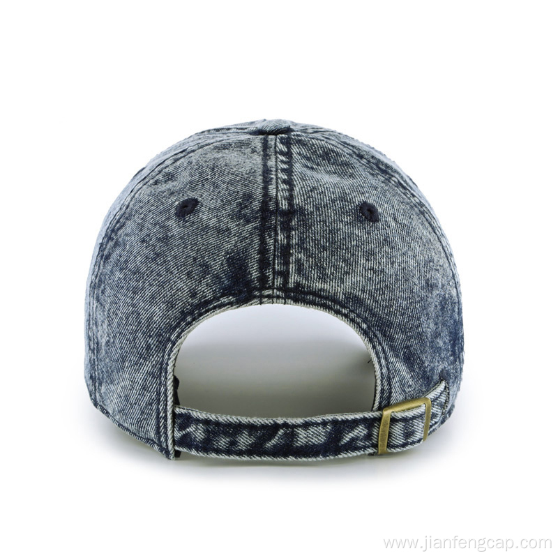 Fashion snow washing denim baseball cap