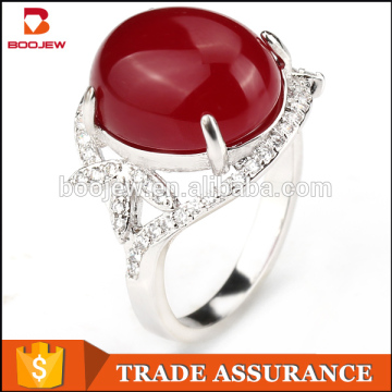 New 925 sterling silver jewelry wholesale red agate ring model for woman