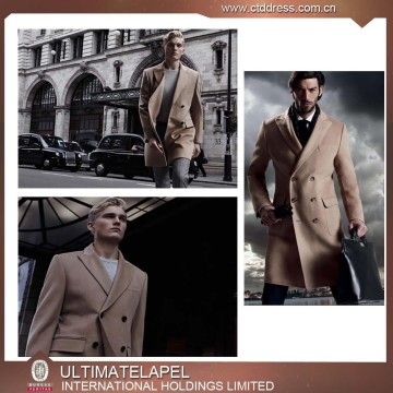 2015 khaki new design double breasted suit man