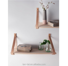 Leather Strap Wall Shelf in Cowhides