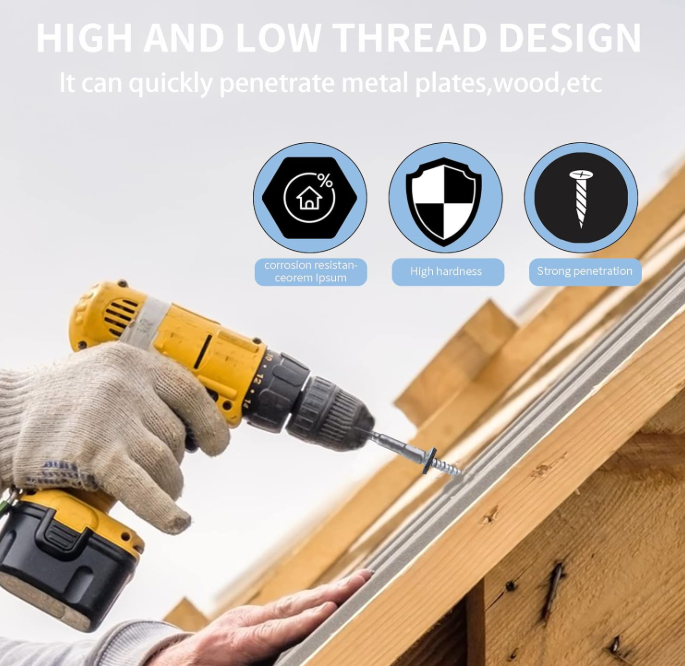 #14 X 4" rozsdamentes acél süllyesztett fejű tetőfedő csavarok