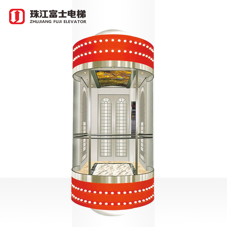 Fuji Brand Glass Mirror Sightseeing Elevator Shopping Malls Panoramic Lift Sightseeing Elevator