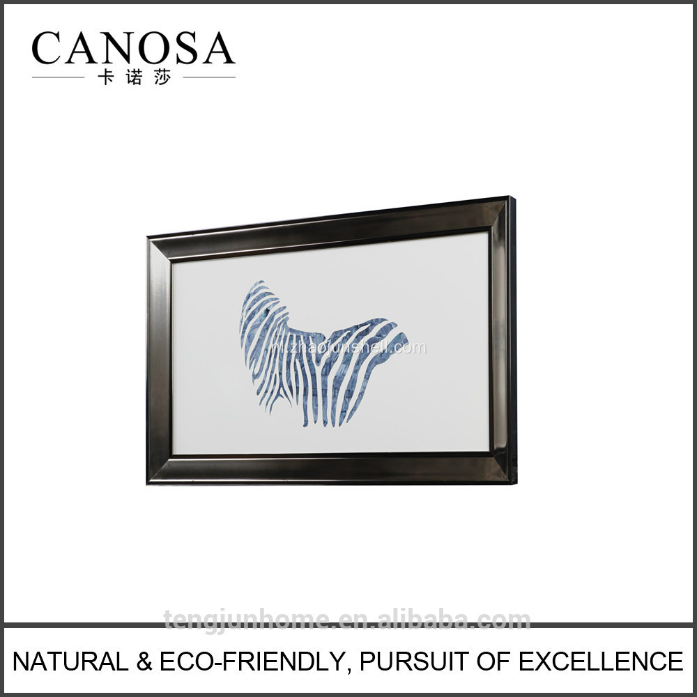 CANOSA blauwe shell zebra Wall foto met metalen frame