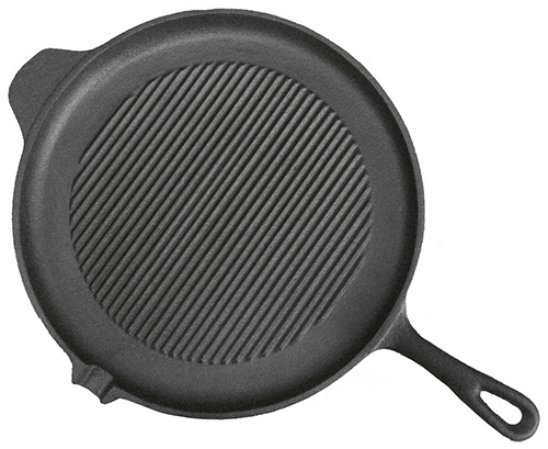 Cast iron grill pan with enamel coating