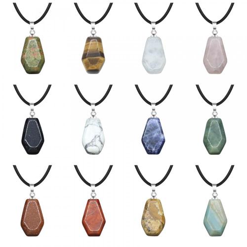 GreenJoan Healing Crystal Coffin Gemstone Pendant Necklaces