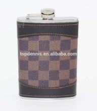 9oz stainless steel hip flask with leather cover YGC-TP0904