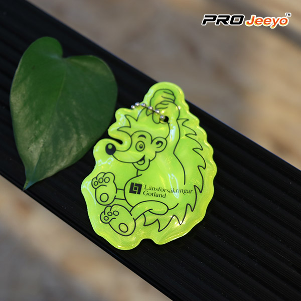 Fluo yellow hi viz decorative hedgehog shape live animal pendant