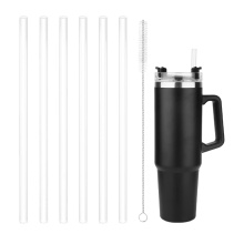10mm Reusable Plastic Straws for Wine Cups and Tumblers - Black/White 20oz 30oz 40oz