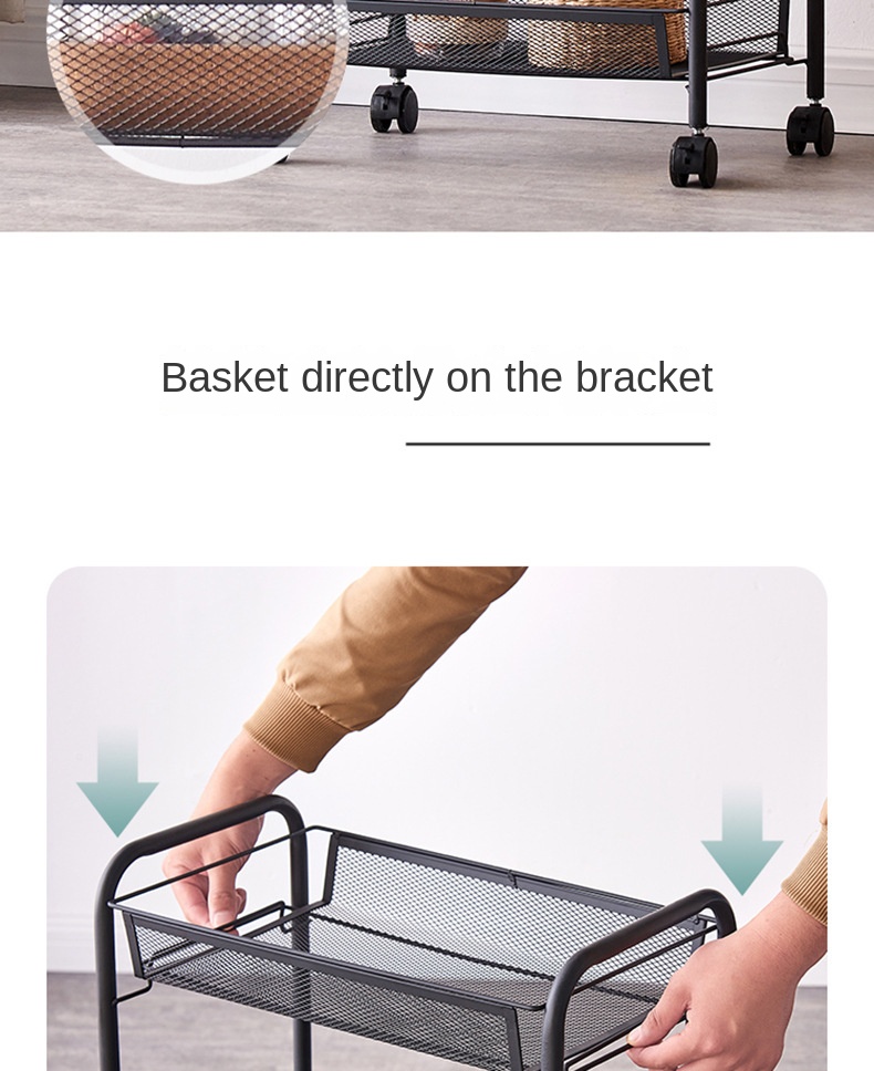 چرخ دستی ذخیره سازی آشپزخانه انعطاف پذیر غیر تاشو Non-folding Flexible Kitchen Storage Trolley