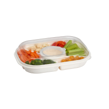 Divided Serving Tray with Lid for Party Platter Snacks and Appetizers