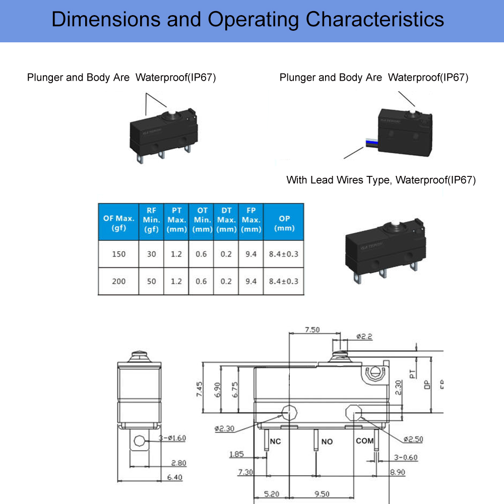 Waterproof Micro Switches