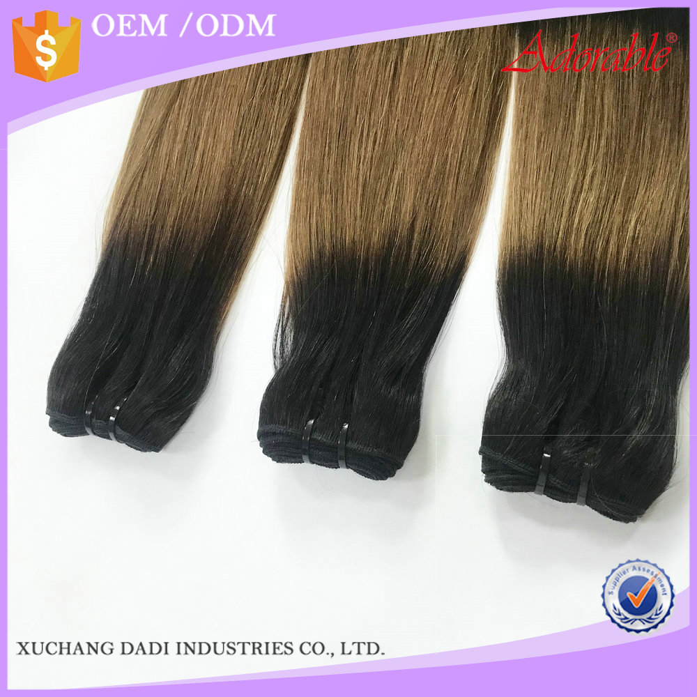 Ombre color Hair weave dyed bleached,distributor wholesale vendor tiger skin color virgin Brazilian double drawn human hair weft