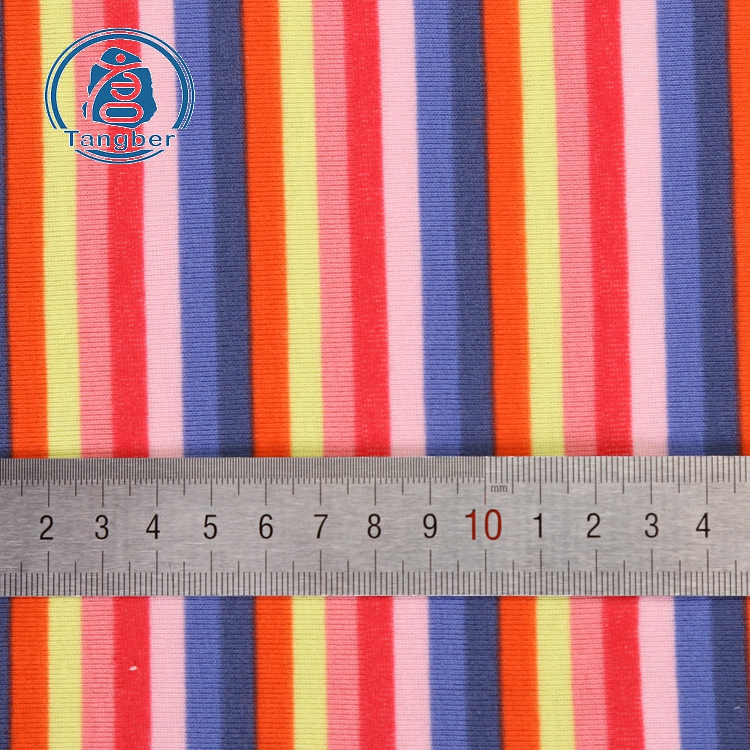 Fancy design cheap price china yarn dyed stretch cotton stripe jersey knit fabric