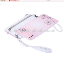New Model Ladies Purses/Fashion Wholesale Pink Flowers Printing Woman Wallet/Festival gift