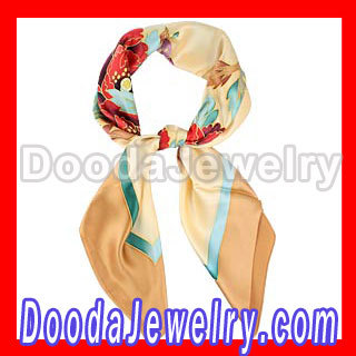 Hand Painted Large Square Silk Scarves For Women Echo Silk Scarf Wholesale 