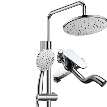 3-Function Brass Bathroom Faucet Rotary Switch Shower Set