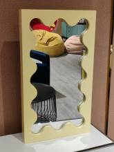Modern Decor Small Wavy Wood Frame Wall Mirror