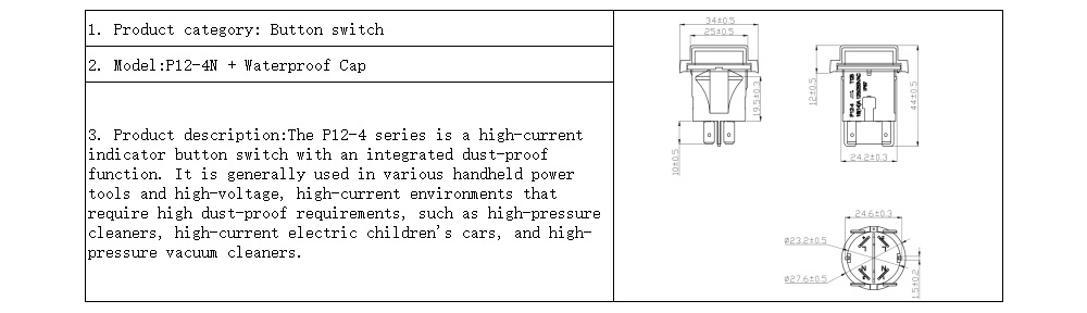 P12-4N +tapa impermeable-3 P12-4N +waterproof cap-3