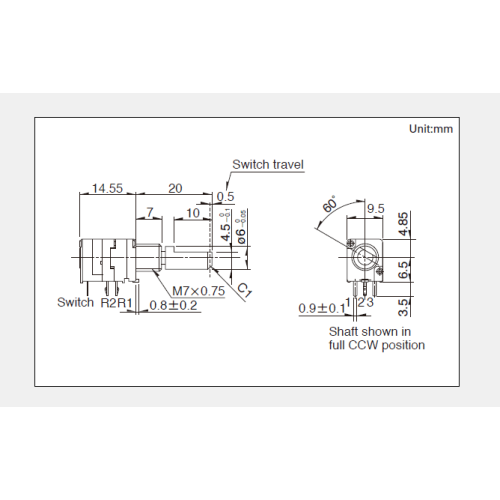 Drehpotentiometer der Serie RK097