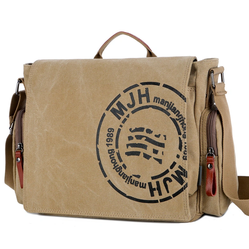 2021 Hot Selling Vintage Canvas Laptop Shoulder Bag Unisex Messenger Bag Leisure Men's Bag