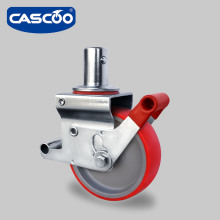 CASCOO 150mm Polyamide Grey/Thermoplastic Polyurethane Red Castor Wheel for Building Scaffold