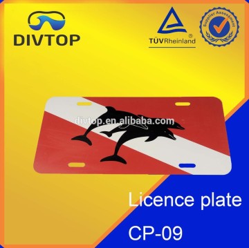 Licence plate dolphin swimming plate