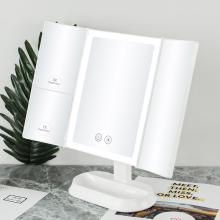 3 Color Lighting Modes Trifold LED Makeup Mirror