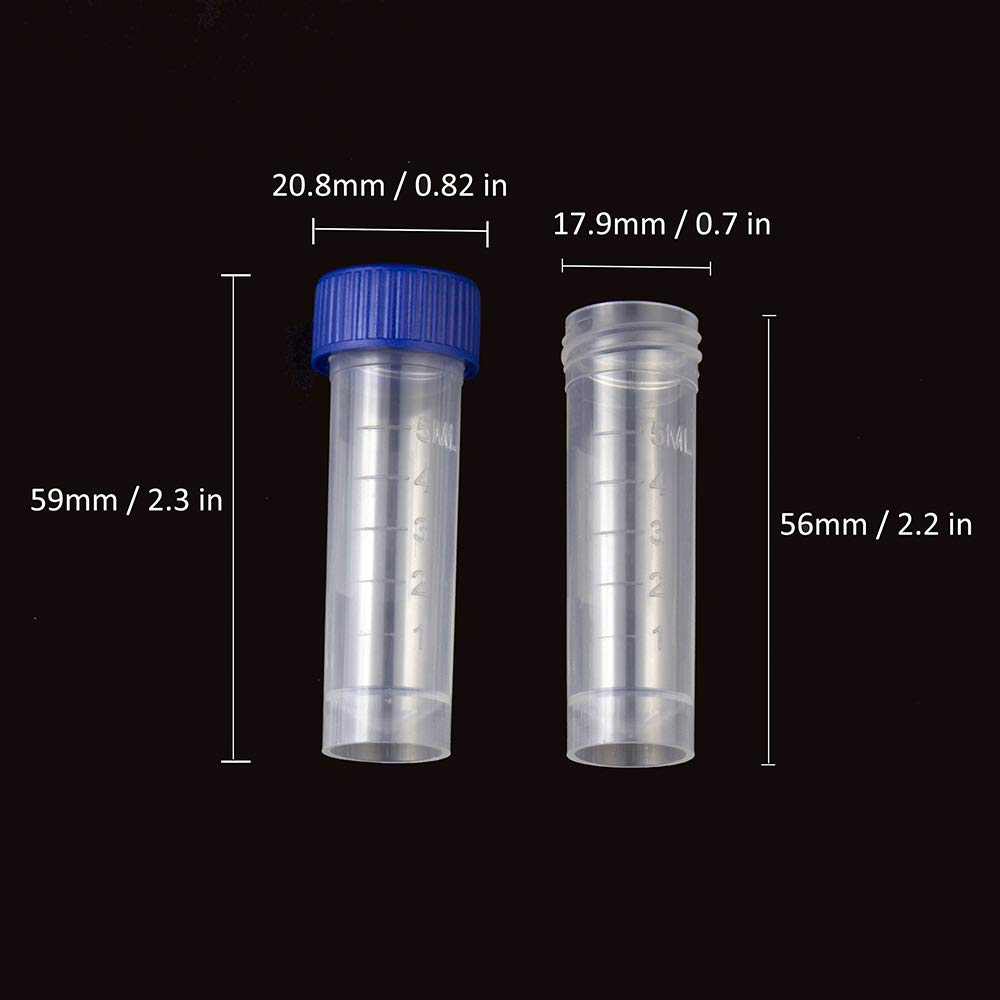 Lab 5ml Polypropylene Storage Vials Cryo Tube with Screw Top