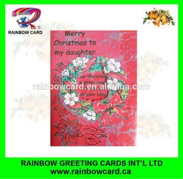 Christmas die cut greeting card for daughter