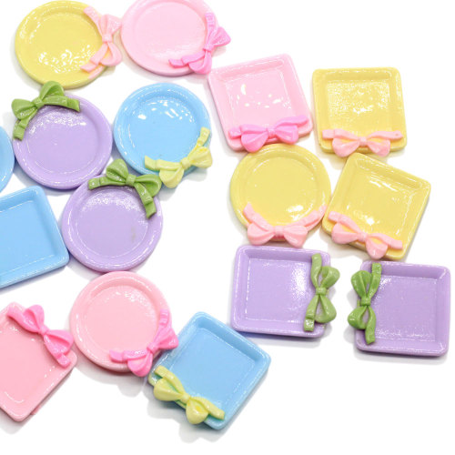 Kawaii Bow Plate Flatback Resin Cabochons für Haarschleifenzentren DIY Scrapbooking Decor