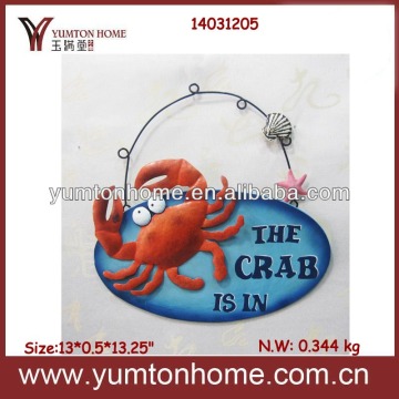 Nautical crab metal wall art decor