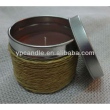 Chocolate Flavor Candle in Tin Twined Rope