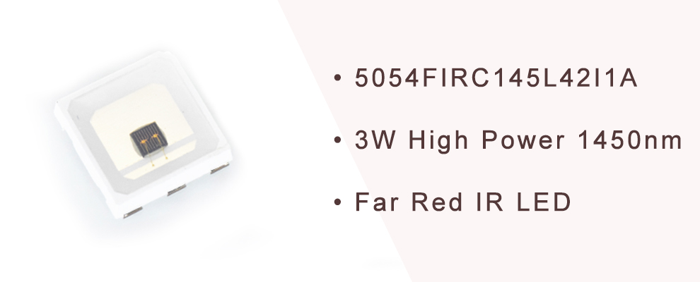 5054FIRC145L42I1A High Power 1450nm IR LED 1400nm LED 3W 5050 Package Far Red IR LED