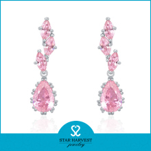 Drop pink crystal ear ring models