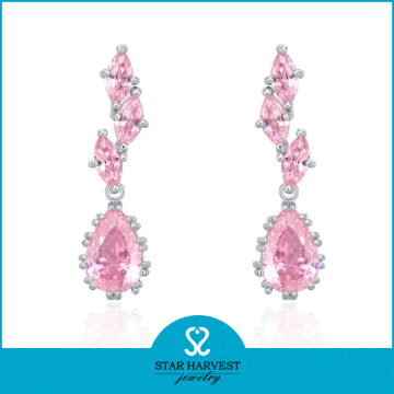 Drop pink crystal ear ring models