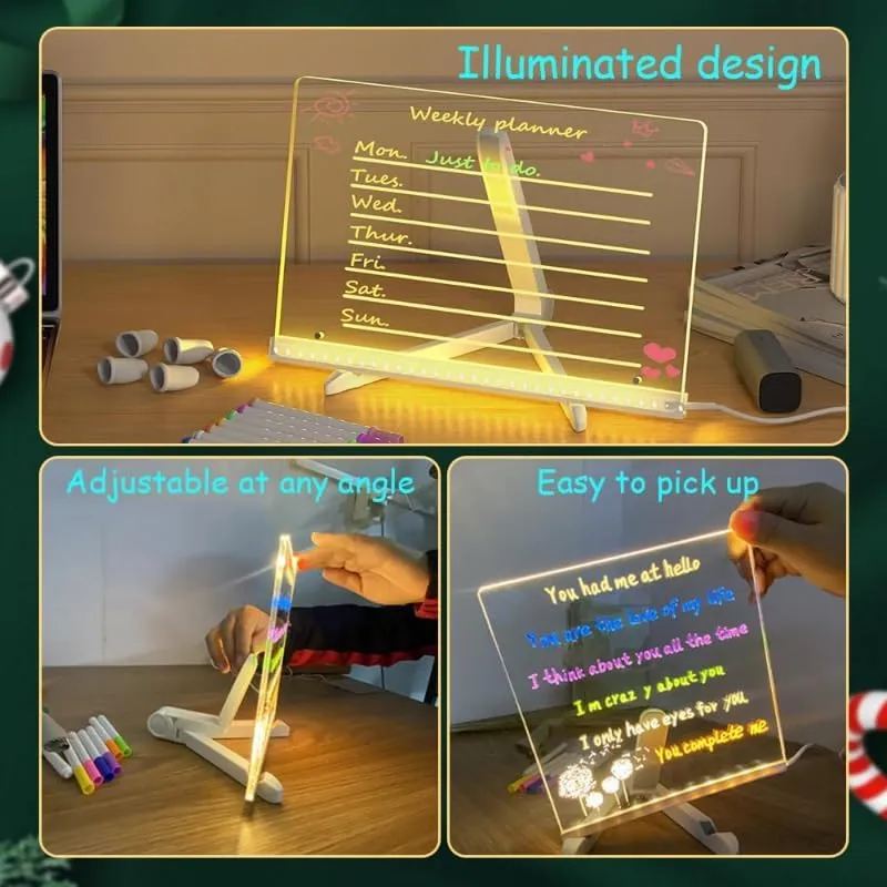 Creative LED Light Drawing Board for Home Decor Message Board