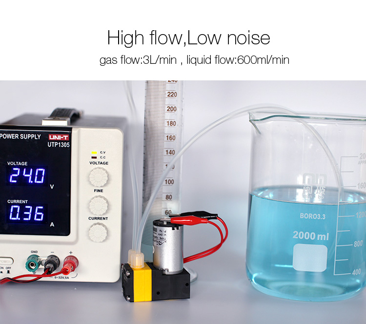 YWfluid 3L/min ηλεκτρική αντλία διαφράγματος 12V/24v συνεχούς ρεύματος