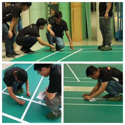 Alfombrilla de suelo verde sintética para cancha de bádminton para interiores