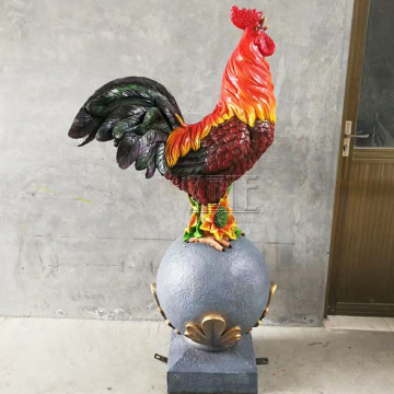 Garden outdoor fiberglass cock sculpture resin rooster statue