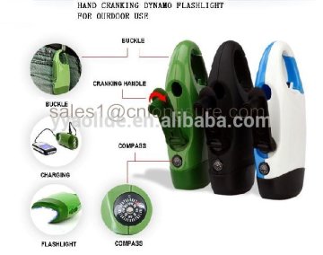 portable LED buckle dynamo flashlight with phone charger with BUCKLE and COMPASS flashlight